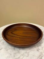Prachtige grote Vintage Teak Houten Schaal / Dienblad rond, Huis en Inrichting, Gebruikt, Ophalen of Verzenden, Schaal of Schalen