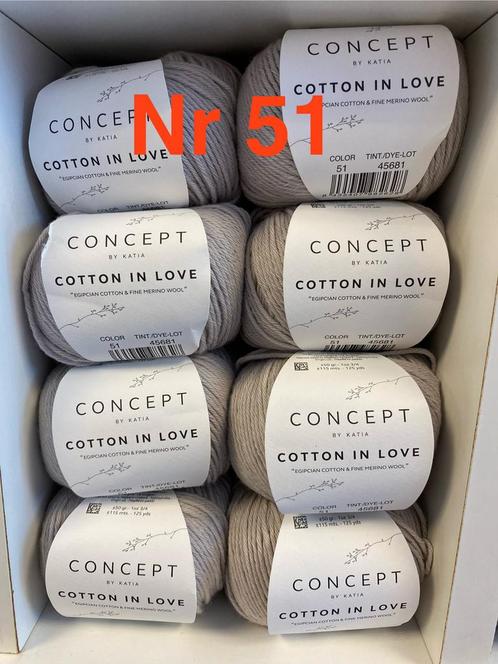 OPRUIMING KATIA Cotton in love in 17kleuren, Hobby en Vrije tijd, Breien en Haken, Nieuw, Breien of Haken, Wol of Garen, Ophalen of Verzenden