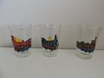 3 vintage glaasjes met afbeelding trein, Verzamelen, Glas en Borrelglaasjes, Ophalen of Verzenden, Overige typen