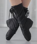 Zwarte dames canvas jazzlaarzen / hoge jazz laarzen dans, Verzenden, Nieuw, Zwart, Dansschoenen
