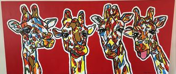 'Four Giraffes' van Britt Kleiberg (180 x 80)