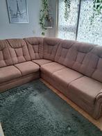 GRATIS. Hoekbank bruin stof met fauteuil stoel, Tuin en Terras, Ophalen, Zo goed als nieuw