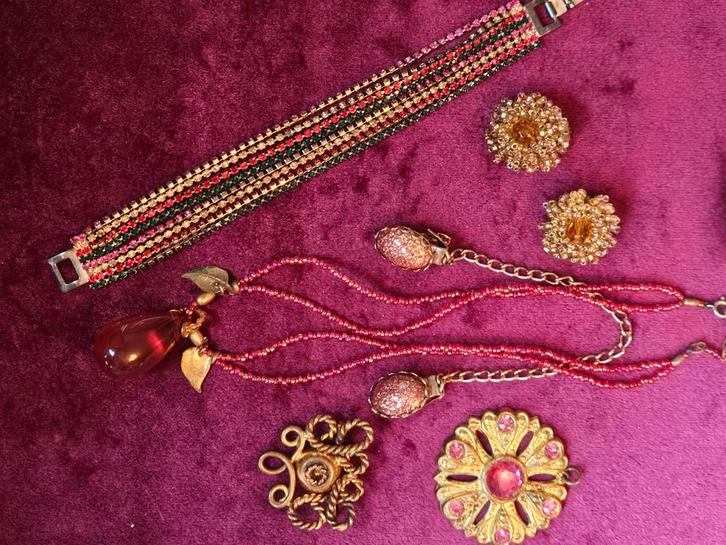 Vintage Sieraden Set, Sieraden, Tassen en Uiterlijk, Antieke sieraden, Armband, Overige materialen, Ophalen of Verzenden
