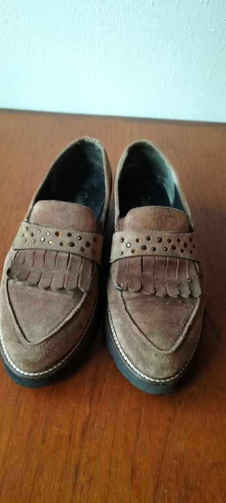 Gabor suède mocassins loafers instappers bruin camel 38, Kleding | Dames, Schoenen, Zo goed als nieuw, Instappers, Bruin, Ophalen of Verzenden