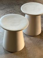 1 stuks | HKliving Earthenware Bijzettafel M - Cream, Huis en Inrichting, Minder dan 55 cm, Rond, Zo goed als nieuw, Ophalen