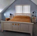 Moet weg!!Kwaliteits houten tweepersoons bed met verstelbare, Huis en Inrichting, 180 cm, Zo goed als nieuw, Hout, Ophalen