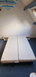 Tweepersoonsbed met nachtkastjes, Ophalen, Gebruikt, Beige, Tweepersoons