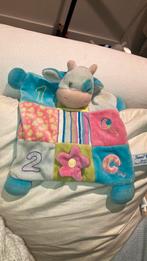 Tiamo koe blauw knuffeldoekje, Kinderen en Baby's, Speelgoed | Knuffels en Pluche, Ophalen of Verzenden, Gebruikt, Koe