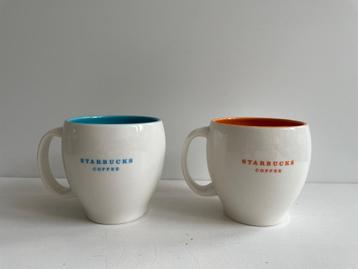 2x Starbucks coffee mug 2006 | mok kop beker tasse | oranje 