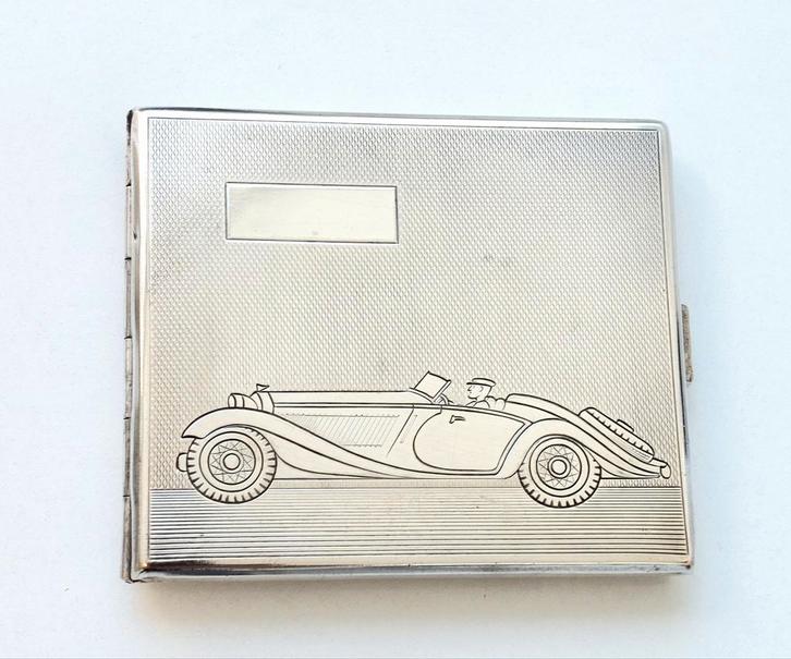 Antieke Art Deco Sigaretten Koker Etui Oldtimer Arno Zilver , Antiek en Kunst, Antiek | Goud en Zilver, Zilver, Verzenden