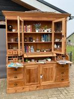 Teak Kruidenierskast Apothekerskast Buffetkast., Glas, 200 cm of meer, Met deur(en), Nieuw