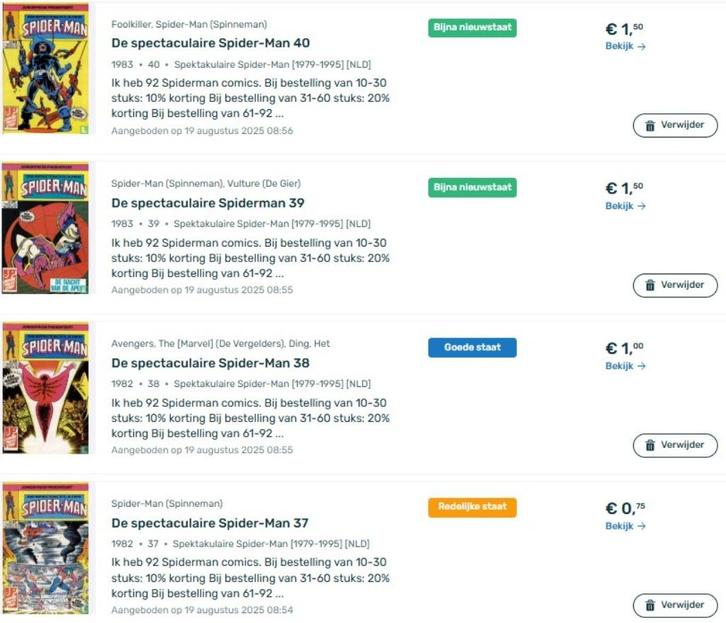 De Spectaculaire Spider-man, Boeken, Strips | Comics, Zo goed als nieuw, Meerdere comics, Europa, Ophalen of Verzenden
