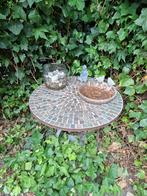 Mozaïek Tafeltje voor Tuin of Balkon, Ophalen of Verzenden, Gebruikt, Rond, Metaal