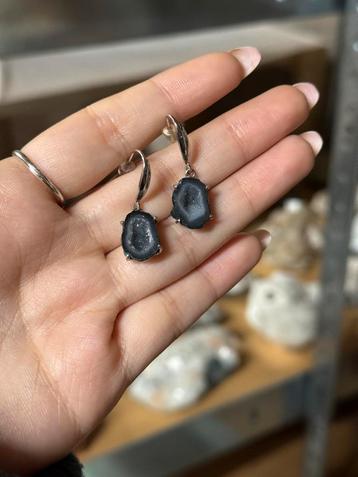 Agaat Geode Oorbellen - Echt Zilver beschikbaar voor biedingen