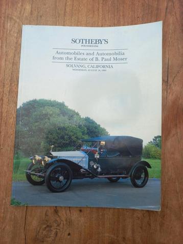 Sotheby's catalogus. 1993. Auto's. Paul B. Moser beschikbaar voor biedingen