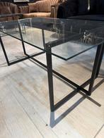 Luxe salontafel doorzichtig met zwarte pootjes, 100 tot 150 cm, Nieuw, Minder dan 50 cm, Rechthoekig