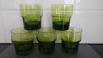 5 Zware voet glas glazen 9 cm Groen Green, Verzamelen, Glas en Borrelglaasjes, Overige typen, Ophalen of Verzenden, Zo goed als nieuw