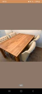 Eiken houten tafel goossens ZGAN, Huis en Inrichting, Rechthoekig, Ophalen of Verzenden, Zo goed als nieuw, Vijf personen of meer