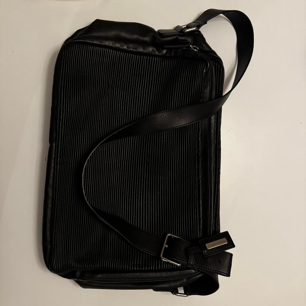 Georgio Armani lamsleder leer messenger tas bag business, Ophalen of Verzenden, Zo goed als nieuw, Aktetas