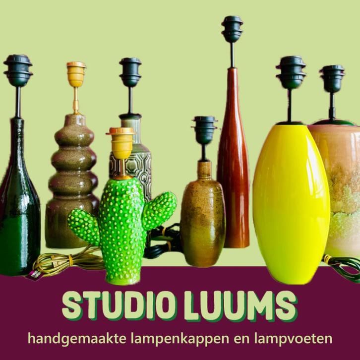 STUDIO LUUMS handgemaakte lampenkappen en lampvoeten, Huis en Inrichting, Lampen | Tafellampen, Stof, Ophalen of Verzenden