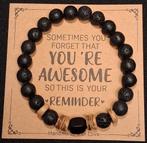 armband Lavasteen met Onyx, Overige materialen, Met edelsteen, Zwart, Nieuw