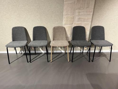 Chair clip grijs, beige, zuiver, Huis en Inrichting, Stoelen, Zo goed als nieuw, Vijf, Zes of meer stoelen, Stof, Grijs, Ophalen