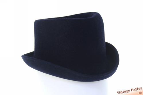 Vintage Dameshoed donker blauw vilt 53,5 = XXS, Kleding | Dames, Hoeden en Petten, Zo goed als nieuw, Hoed, 55 cm (S, 6⅞ inch) of minder