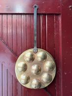 Antieke geelkoperen poffertjespan, 18e eeuw, Ophalen of Verzenden