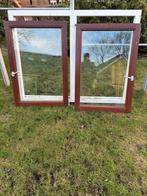 Hardhouten kozijn met 2 draai kiep ramen, Ophalen, Gebruikt, Raamkozijn, 150 tot 225 cm