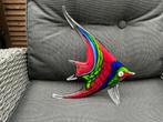 Nieuw Murano glas beeld vis groen rood 30 cm, Antiek en Kunst, Ophalen