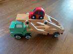 Houten oplegger met auto, Ophalen of Verzenden, Zo goed als nieuw