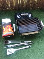 Weber rechthoekige bbq go anywhere incl houtskool en bestek, Ophalen, Gebruikt