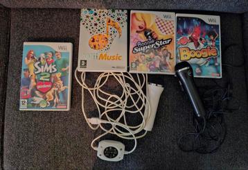 Mooi Wii paket (6) Spellen + Draw Bord + 2 Microfoons beschikbaar voor biedingen