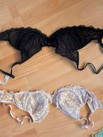 3 x Marie Jo Plunge BH 80B, blauw, roze, zwart/rood, Verzenden, Zwart, BH