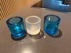 Iittala Kivi Waxinelichthouders Aqua & Mat 60 mm, Overige materialen, Blauw, Ophalen of Verzenden, Zo goed als nieuw