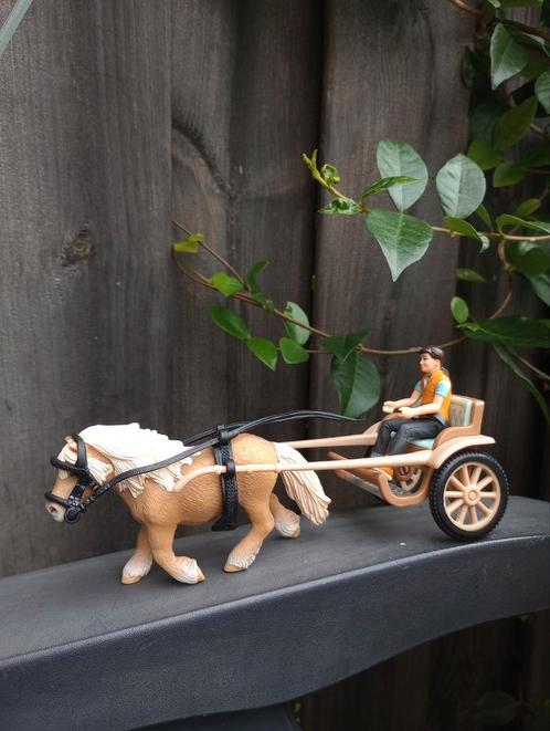 Schleich Sulky set 42040, Verzamelen, Dierenverzamelingen, Zo goed als nieuw, Beeldje of Figuurtje, Paard, Ophalen of Verzenden