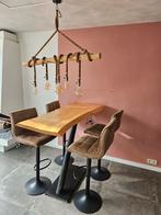 Houten Bartafel met Lamp & Hoge Stoelen, Ophalen