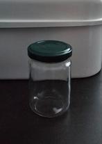 12 glazen potjes met groen schroefdeksel, Ophalen of Verzenden, Zo goed als nieuw, Glas, Pot, Bus of Blik