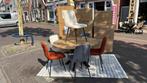 Eetstoelen rib stof met staal 3 kleuren, Ophalen, Overige kleuren, Zo goed als nieuw, Stof