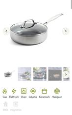 Greenpan Geneva hapjespan incl deksel 24 cm, Ophalen of Verzenden, Nieuw, Rvs, Overige typen
