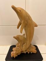 Dolfijnen Hout 32cm, Verzamelen, Beelden en Beeldjes, Gebruikt, Ophalen of Verzenden, Dier