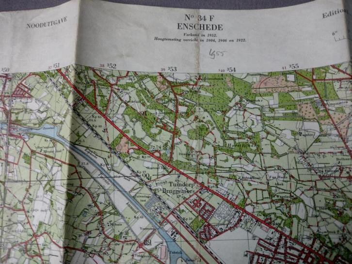 34 F Enschede Boekelo Lonneker Buursse Plattegrond 1955, Antiek en Kunst, Kunst | Litho's en Zeefdrukken, Ophalen of Verzenden