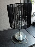 prachtige tafellamp met kristallen en zwarte kap, Ophalen of Verzenden, Zo goed als nieuw, Minder dan 50 cm