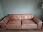 cognac leren bank met loveseat en poef, Ophalen of Verzenden, Gebruikt, 75 tot 100 cm, 200 tot 250 cm