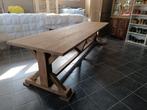 Mooie grote oude landelijke tuintafel, Ophalen, Gebruikt, Rechthoekig, Hout