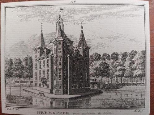 118 / Het Huis Heemstede Oude gravure uit  de18e eeuw, Antiek en Kunst, Kunst | Etsen en Gravures, Ophalen of Verzenden