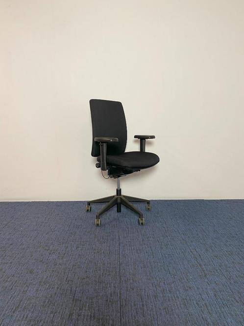2 x Bureaustoel CS Go, zwarte stof, zwart voetkruis, Huis en Inrichting, Bureaustoelen, Gebruikt, Bureaustoel, Zwart, Ergonomisch