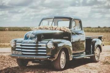 trouwauto te huur: klassieke Chevrolet 3100 pick up  beschikbaar voor biedingen