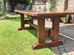 Oude eiken kloostertafel eettafel.  230x87x77, Eikenhout, 200 cm of meer, Zo goed als nieuw, Vijf personen of meer