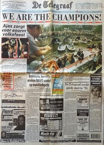 Telegraaf - 26 Mei 1995 - AJAX - We Are The Champions  beschikbaar voor biedingen
